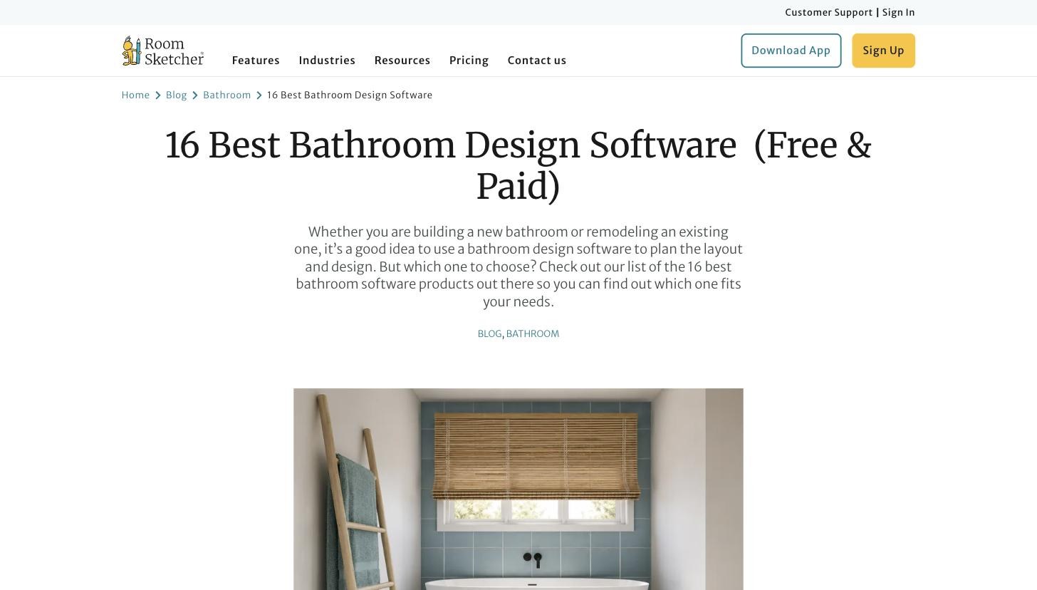 The RoomSketcher 16 best bathroom design software blog post.