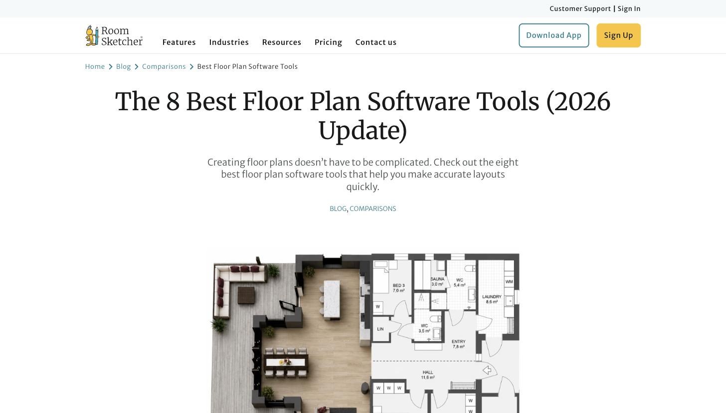 The RoomSketcher best floor plan software tools blog post.